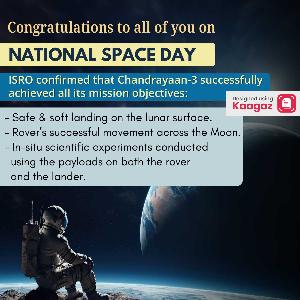 India Space Day Posters whatsapp status