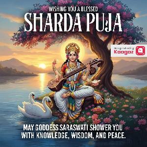 Sharda Puja Posters creative